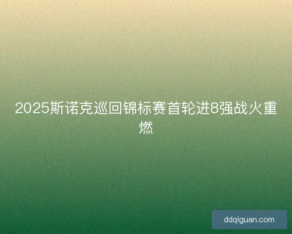 2025斯诺克巡回锦标赛首轮进8强战火重燃 2025斯诺克巡回锦标赛首轮进8强战火重燃