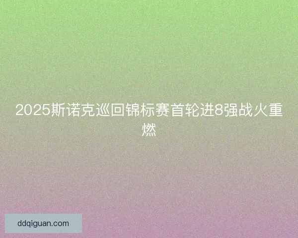 2025斯诺克巡回锦标赛首轮进8强战火重燃